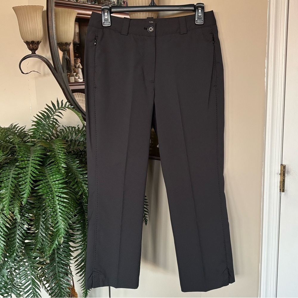 Nike Golf Tour Performance Dri-Fit Cropped Black Pants Zippered Pockets Tailored